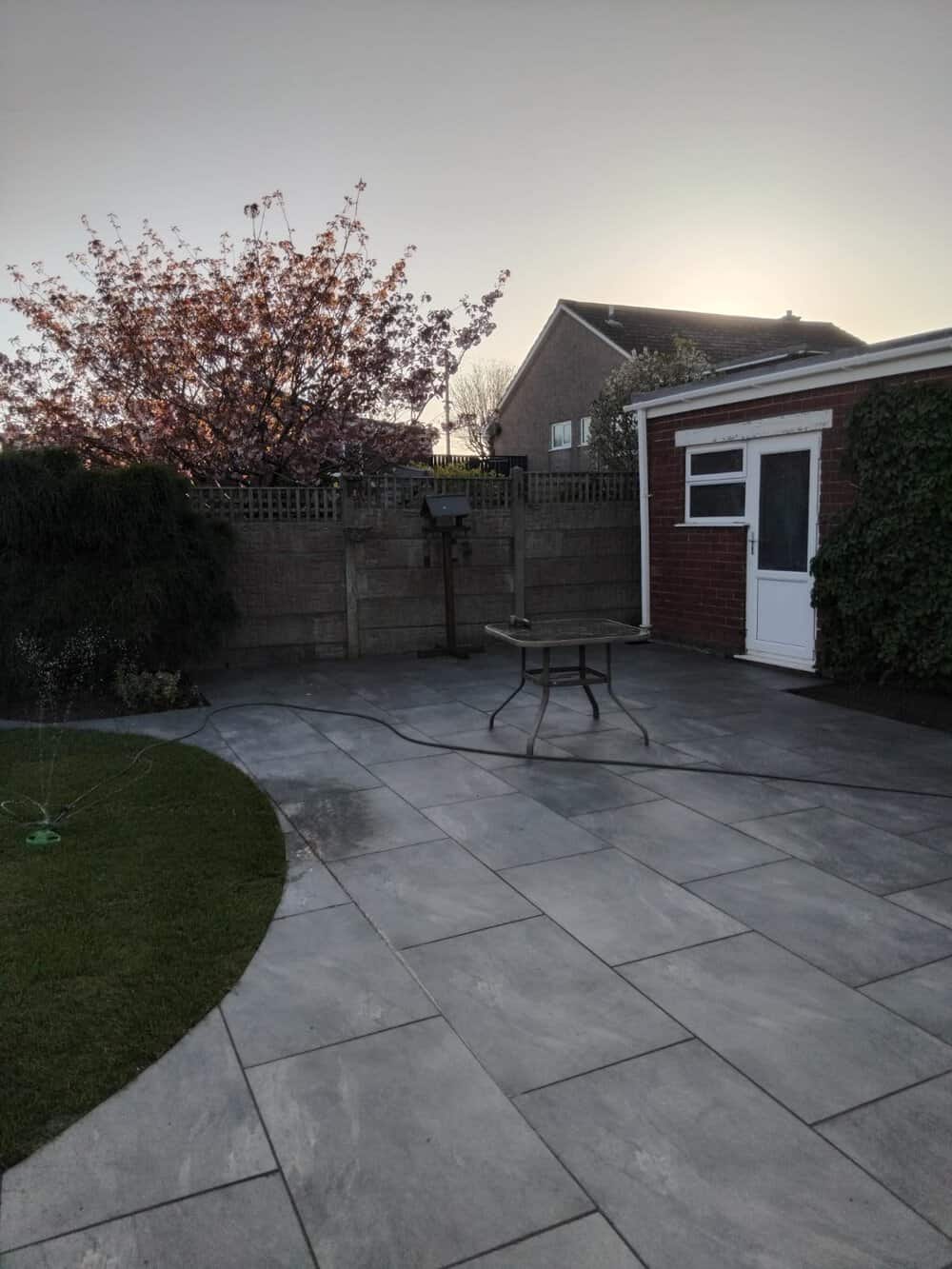 Patio Paved Using Porcelain Tiles Cumbria