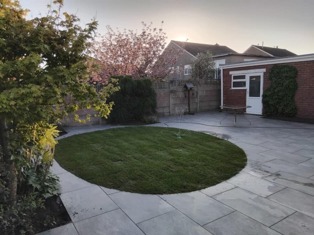 Patio Paved Using Porcelain Tiles Cumbria