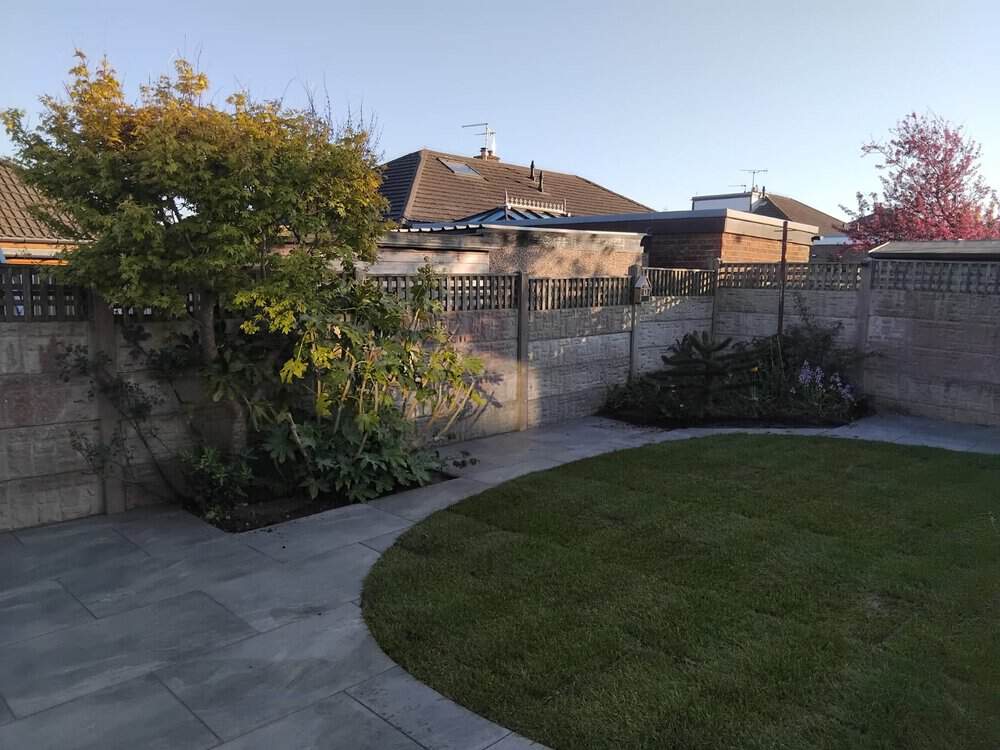 Patio Paved Using Porcelain Tiles Cumbria