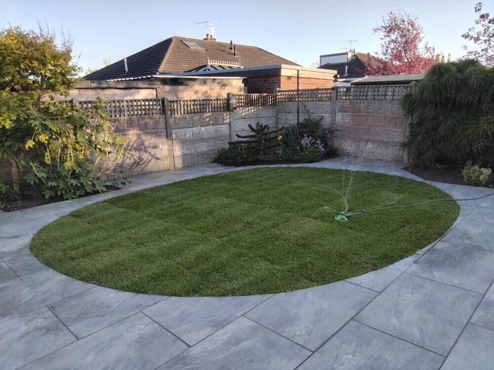 Patio Paved Using Porcelain Tiles Cumbria