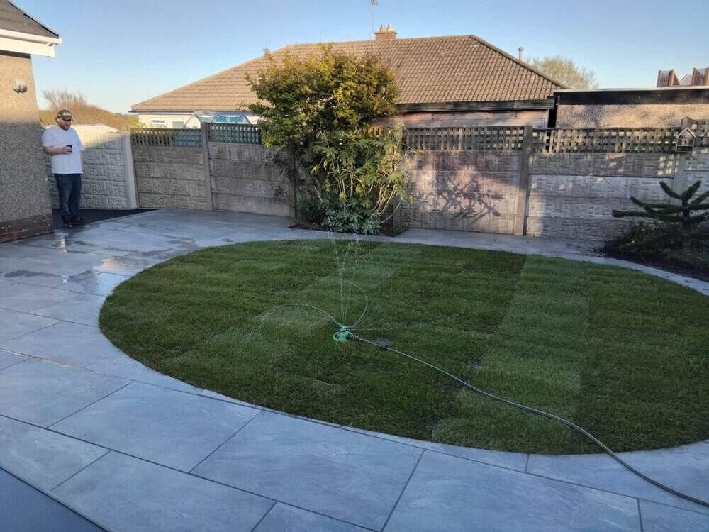 Patio Paved Using Porcelain Tiles Cumbria